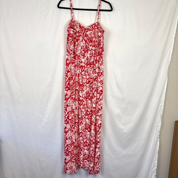 NWT Lily Rose Dress Women's XXL Red Cream Floral Summer Lightweight Flowy Maxi‎ - Picture 2 of 16